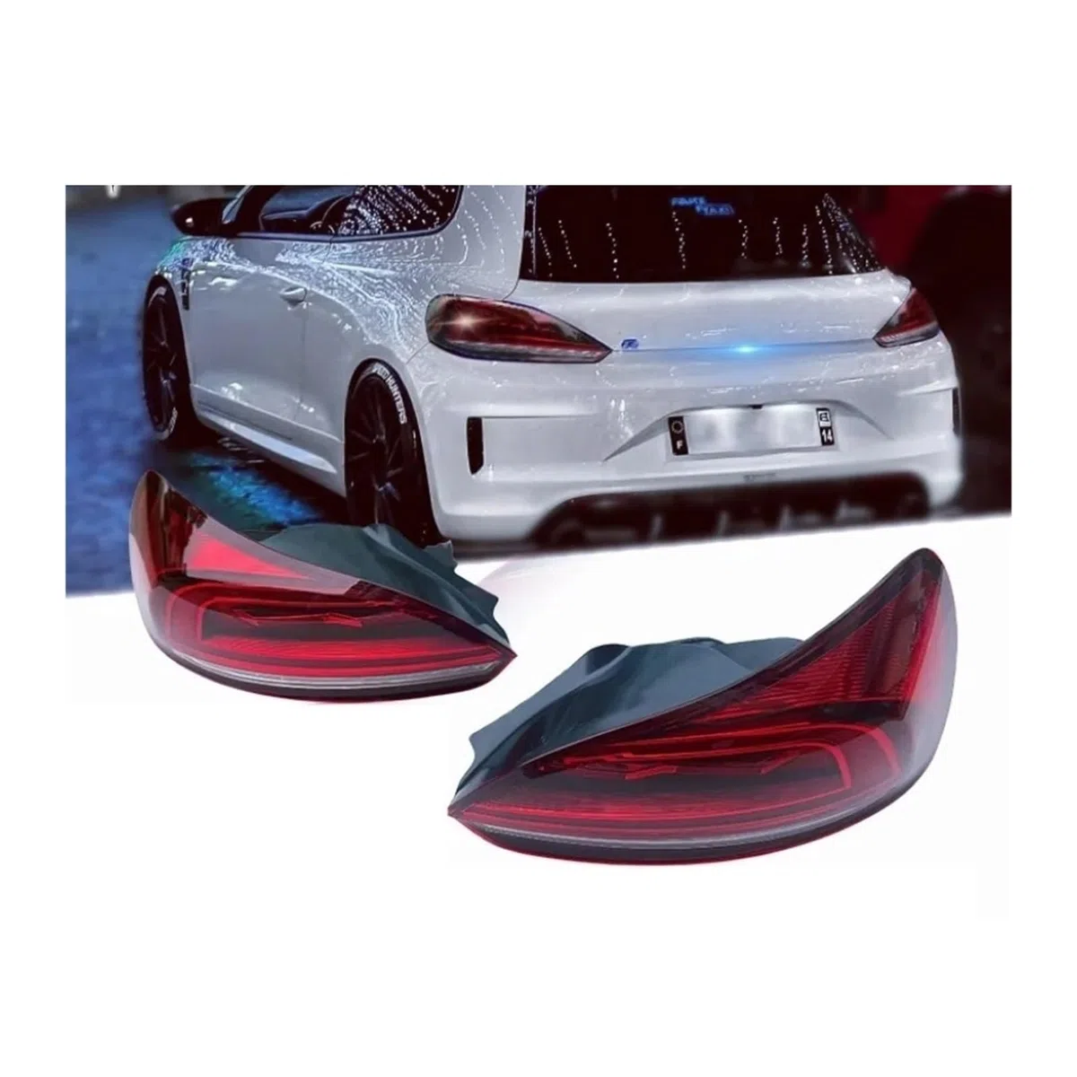 Luz Trasera Estilo Para VW 2009-2014 Conjunto Luces Traseras Marcha Accesorios Giro Freno Para Automóvil(RED)