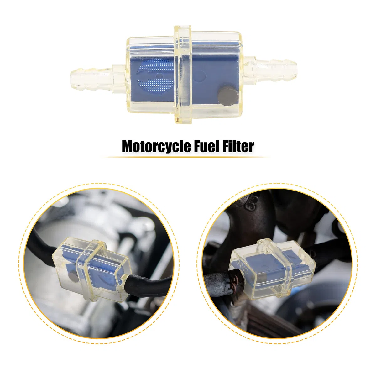 sourcing map 3Pcs Filtro de Combustible Plástico Azul Moto Gasolina Filtro con Imán 66x26x19mm