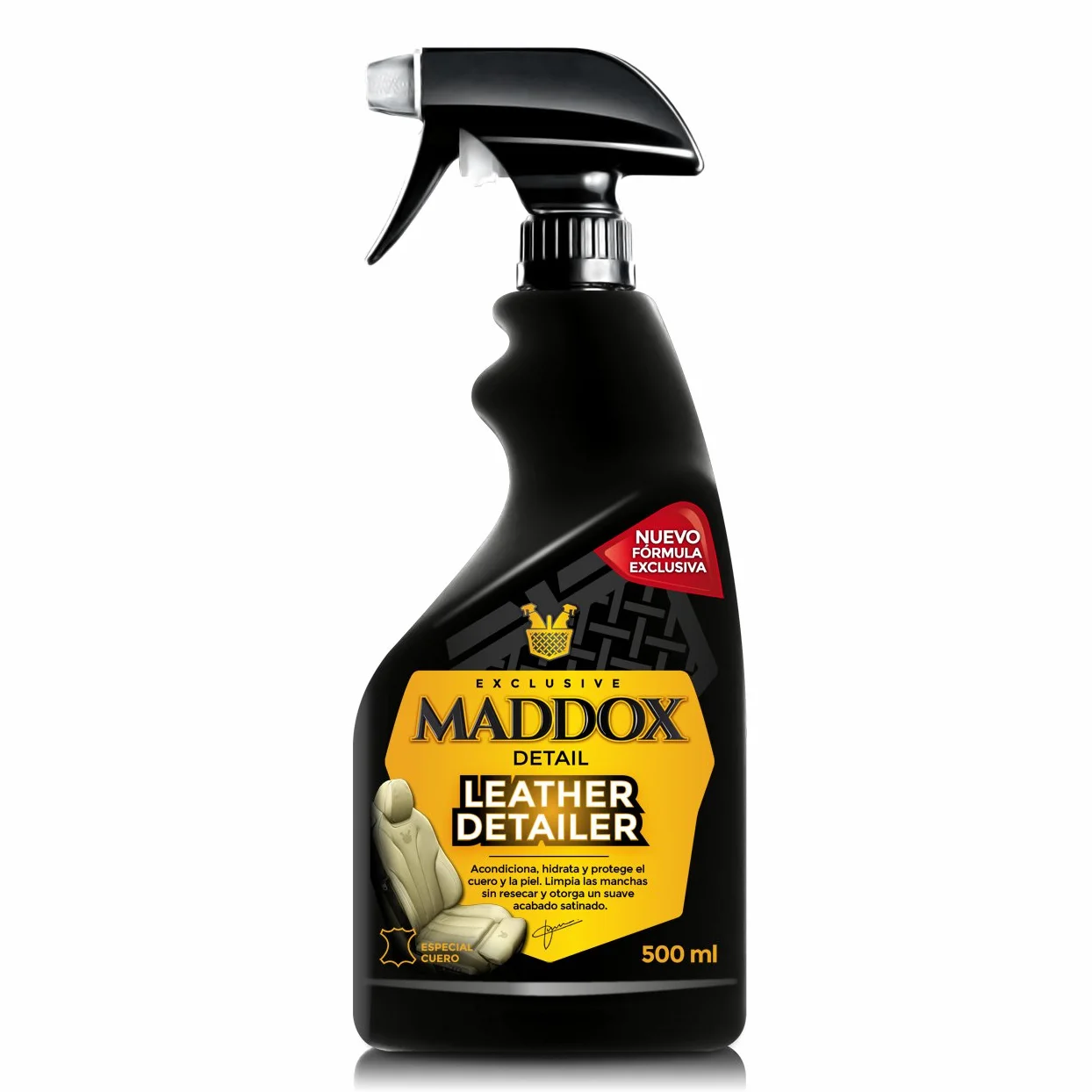 Maddox Detail - Limpiador Cuero Coche y Acondicionador | Limpieza Coche Tratamiento de Piel | Limpieza Coche Cuero y Eliminación de Suciedad y Manchas | Restaura Asientos | Leather Detailer 500ml