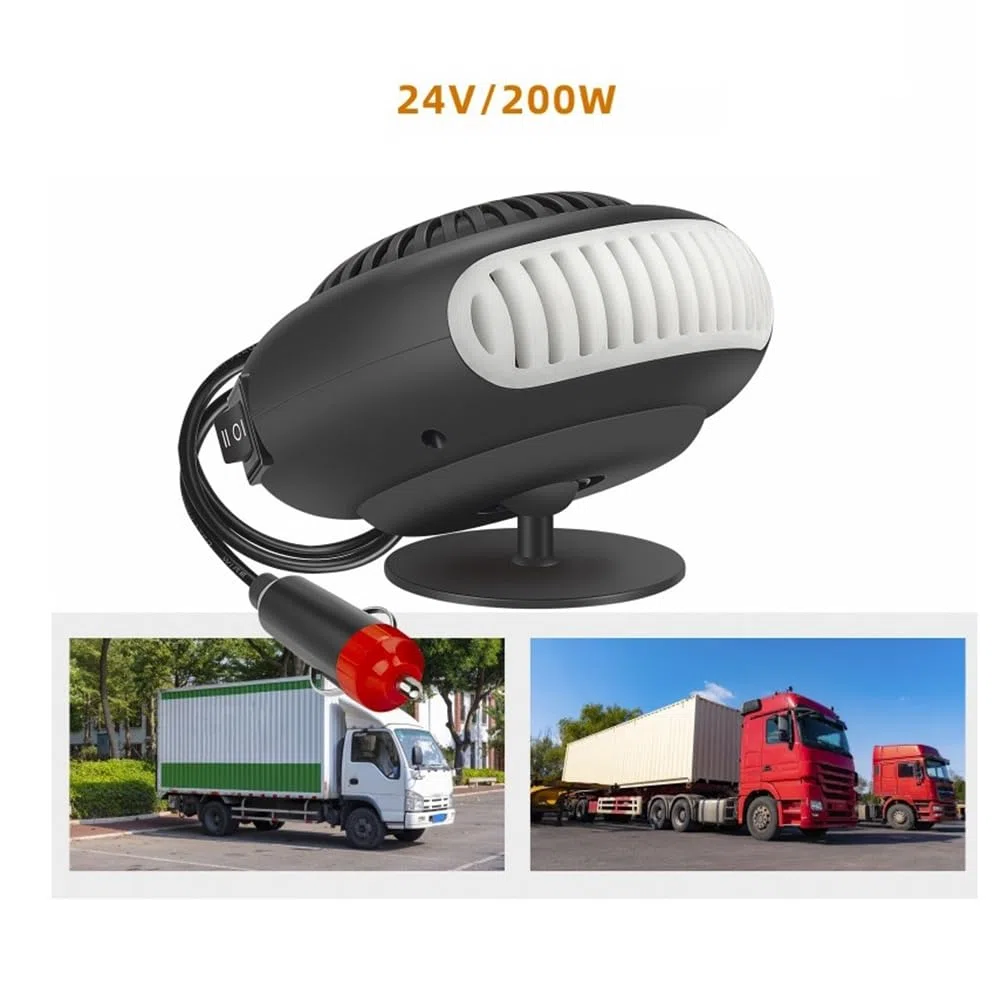 Calentador portátil para coche, 24 V, 200 W, con rotación de 360 grados