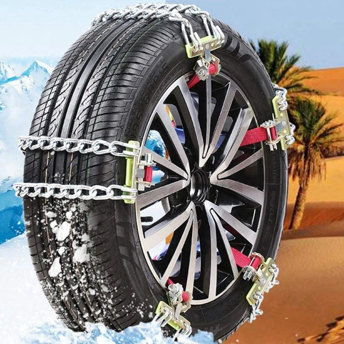 Cadenas de Nieve, Cadenas de Nieve de Invierno para Ruedas de Coche, Cadenas de Nieve para neumáticos de Coche, Cadenas universales para vehículos Todoterreno, camionetas, SUV, Bar