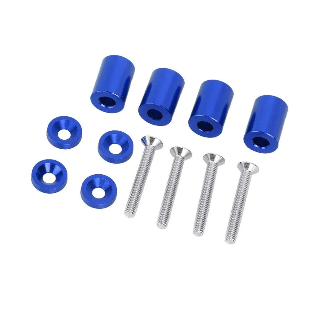 Reminnbor Separadores de Capota | Elevador Espaciador de ventilación del capó del Motor de aleación de Aluminio del Coche Apto para Motor de 6 mm(Azul)