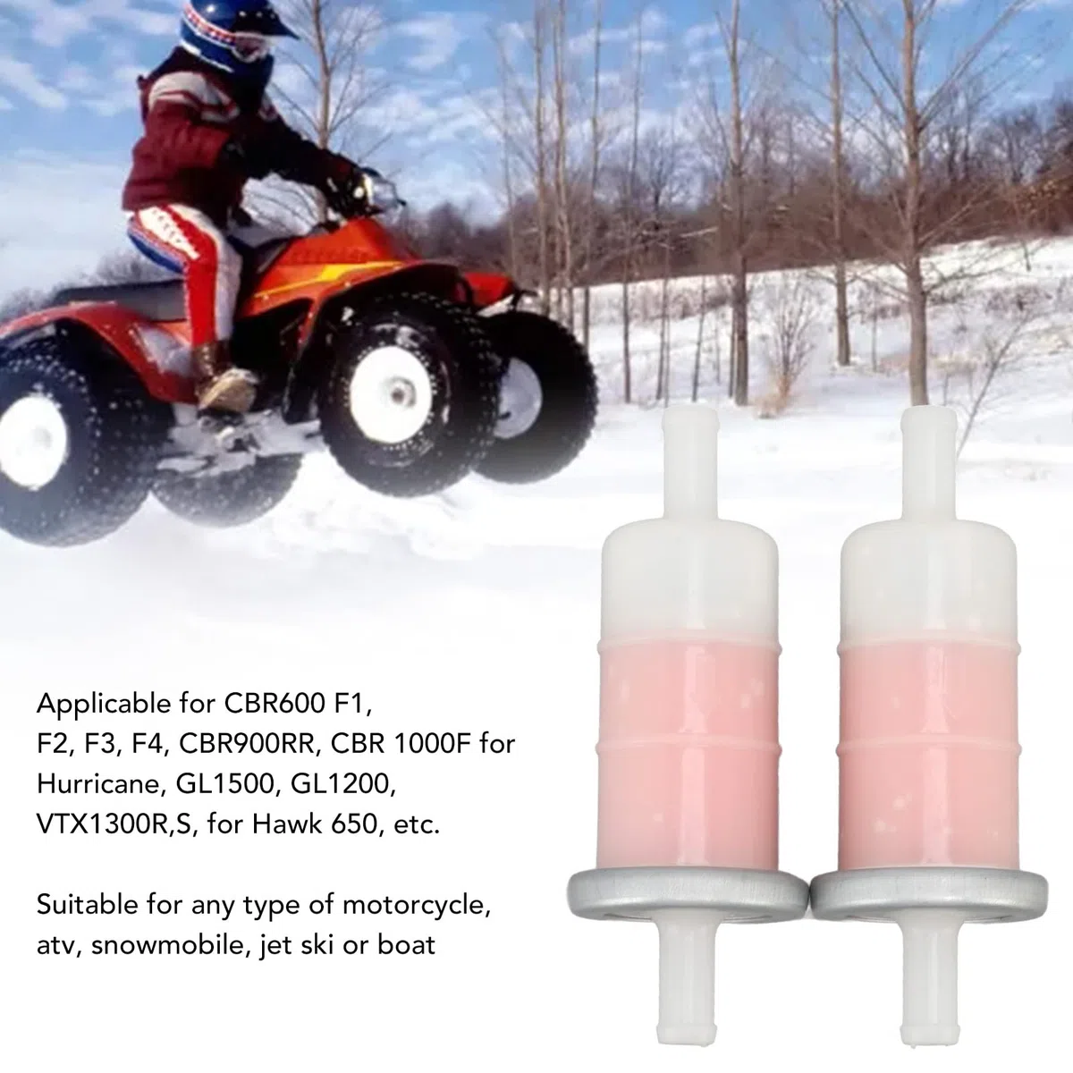 Filtro de combustible de 10 mm,2 Piezas Filtro de Combustible Universal 3/8" Filtro de Combustible de Gas para Motocicleta para CBR600 VT600 NT650 VFR700 ST1100