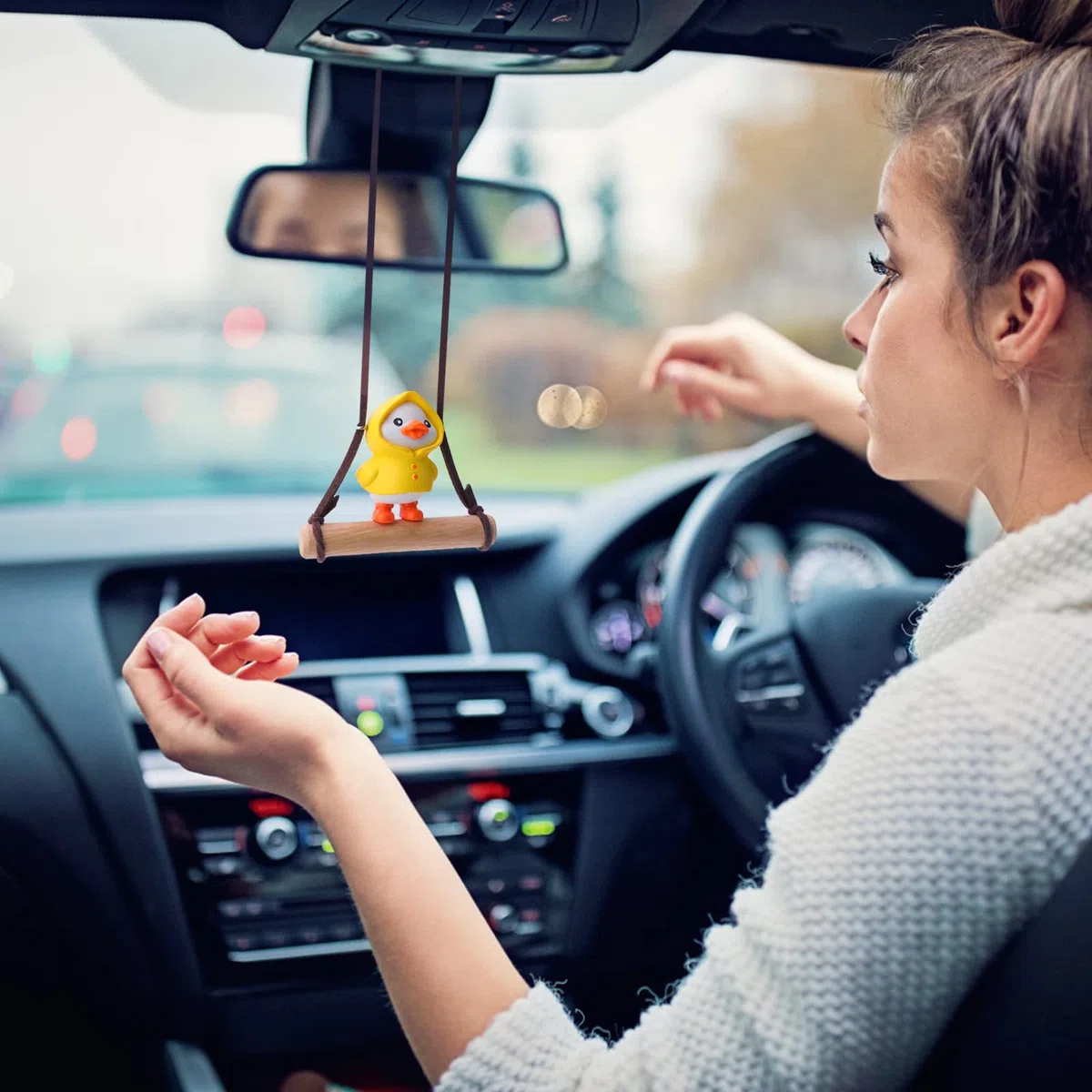 OOTSR Adornos automóviles Pato oscilante, Lindos Colgantes automóviles Pato oscilante,Accesorios Espejo retrovisor Decorados automóviles Pato oscilante Regalos Accesorios Interior automóviles