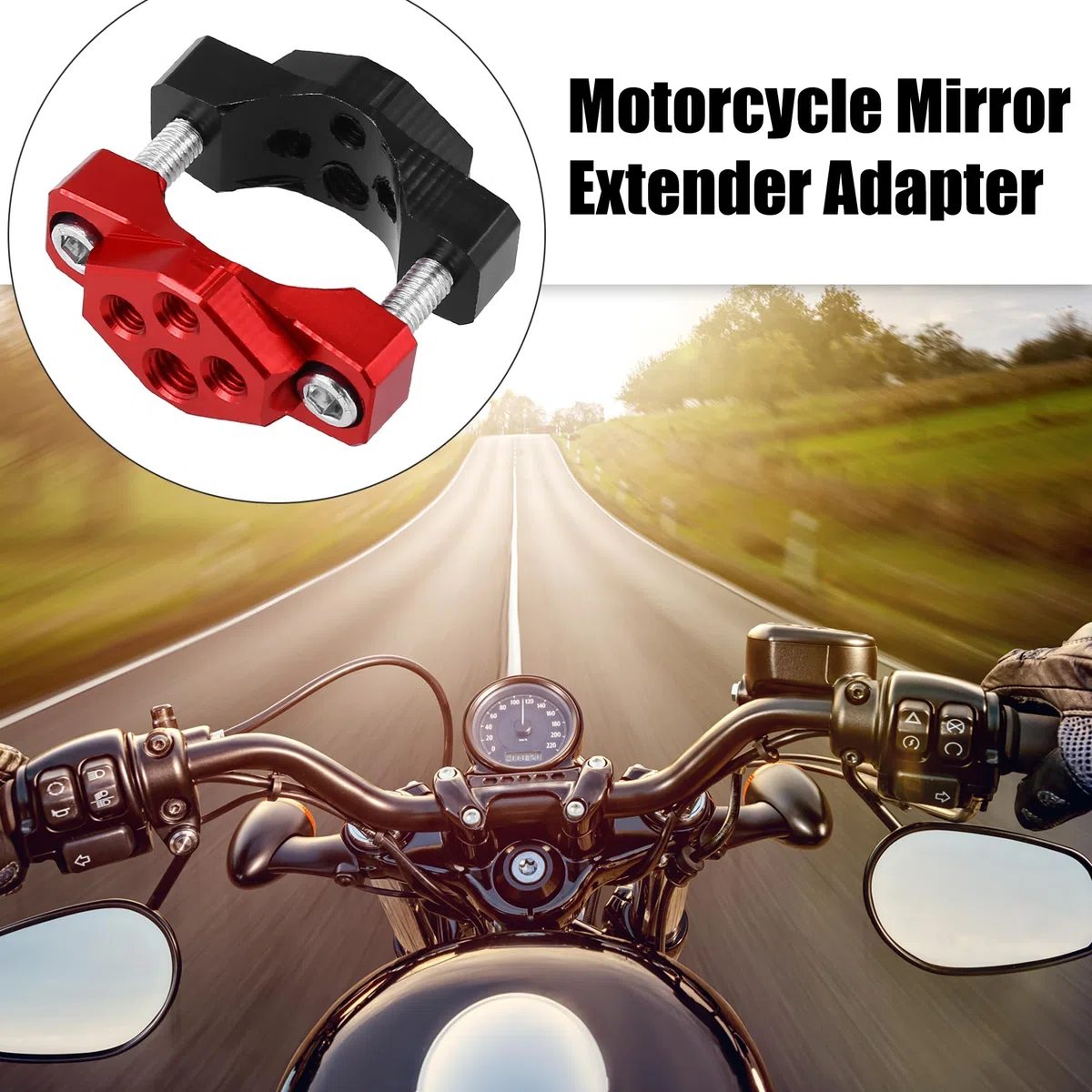 Motoforti 17 a 32mm Manillar Abrazadera para Motocicleta Sportbike Negro Rojo