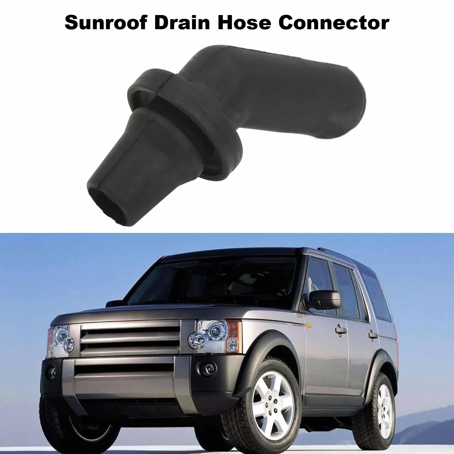 KIMISS Conector de Manguera de Tubo de Drenaje de Agua para Techo Solar, 4 Piezas Conector de Tubo de Drenaje de Techo Solar EEH500100 Reemplazo de Goma Negra para Range Rover Sport LR3 LR4