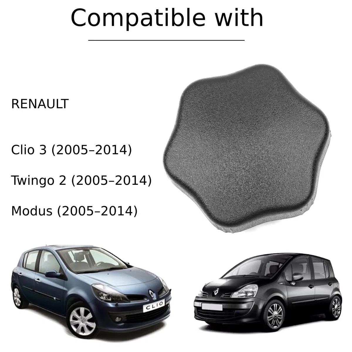 Twowinds - Rueda Inclinación Respaldo Compatible con Renault Clio 3, Twingo 2, Modus (2005-2014) - Delantero Izquierdo o Derecho (ambos lados) - 7701060686 - Maneta Ajuste Asiento, Negro