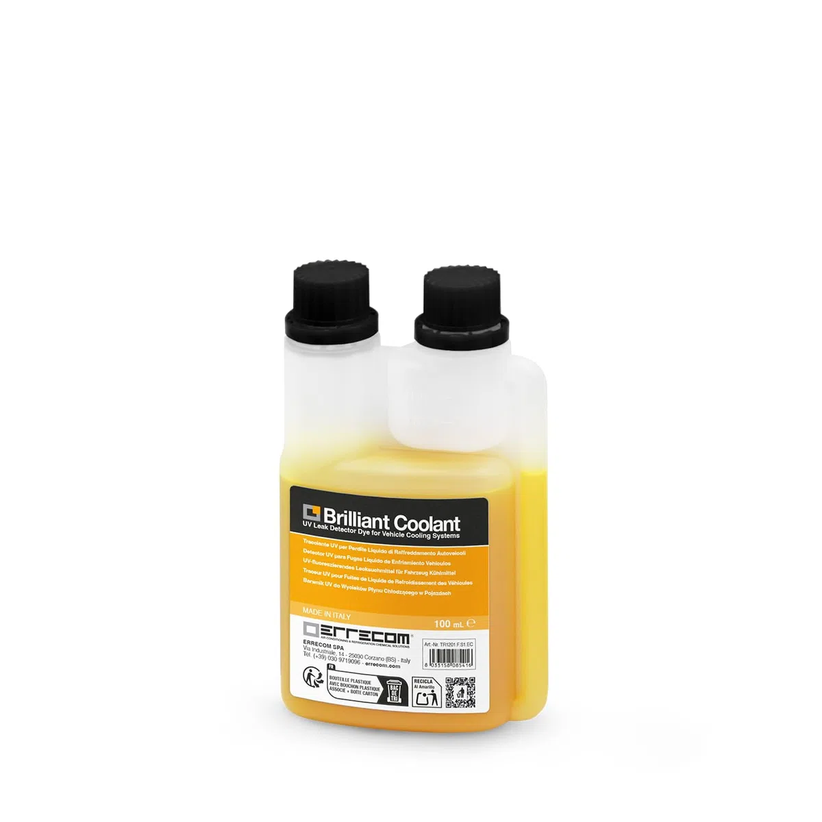ERRECOM Brilliant Coolant - 100 mL, Detector UV para Fugas de Líquido del Radiador y Sistemas de Enfriamiento de Automóviles