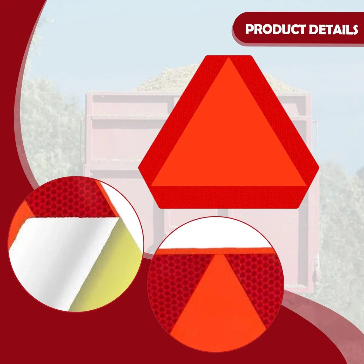 harayaa triangular reflectante de PVC para vehículos de movimiento, accesorios para tractores y maquinaria agrícola.