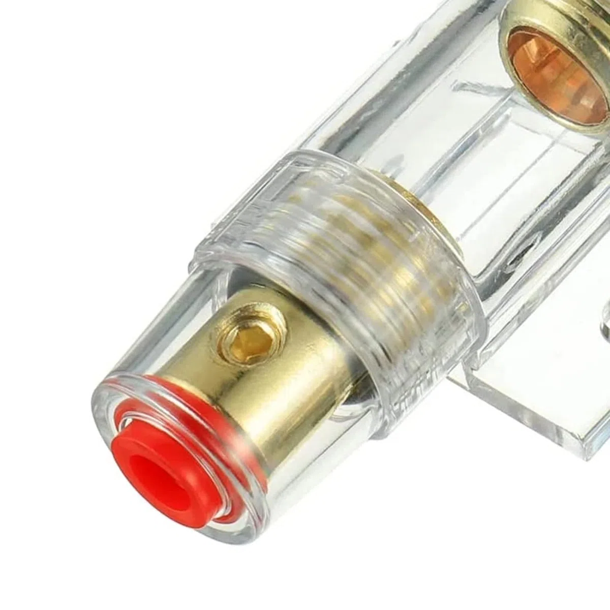 Anhoer AGU Portafusibles 80A chapado en oro fusible de cristal en línea AGU fusible en línea con 2 unidades 80A AGU fusible tubo de vidrio para automóvil Audio Power Safety Protection