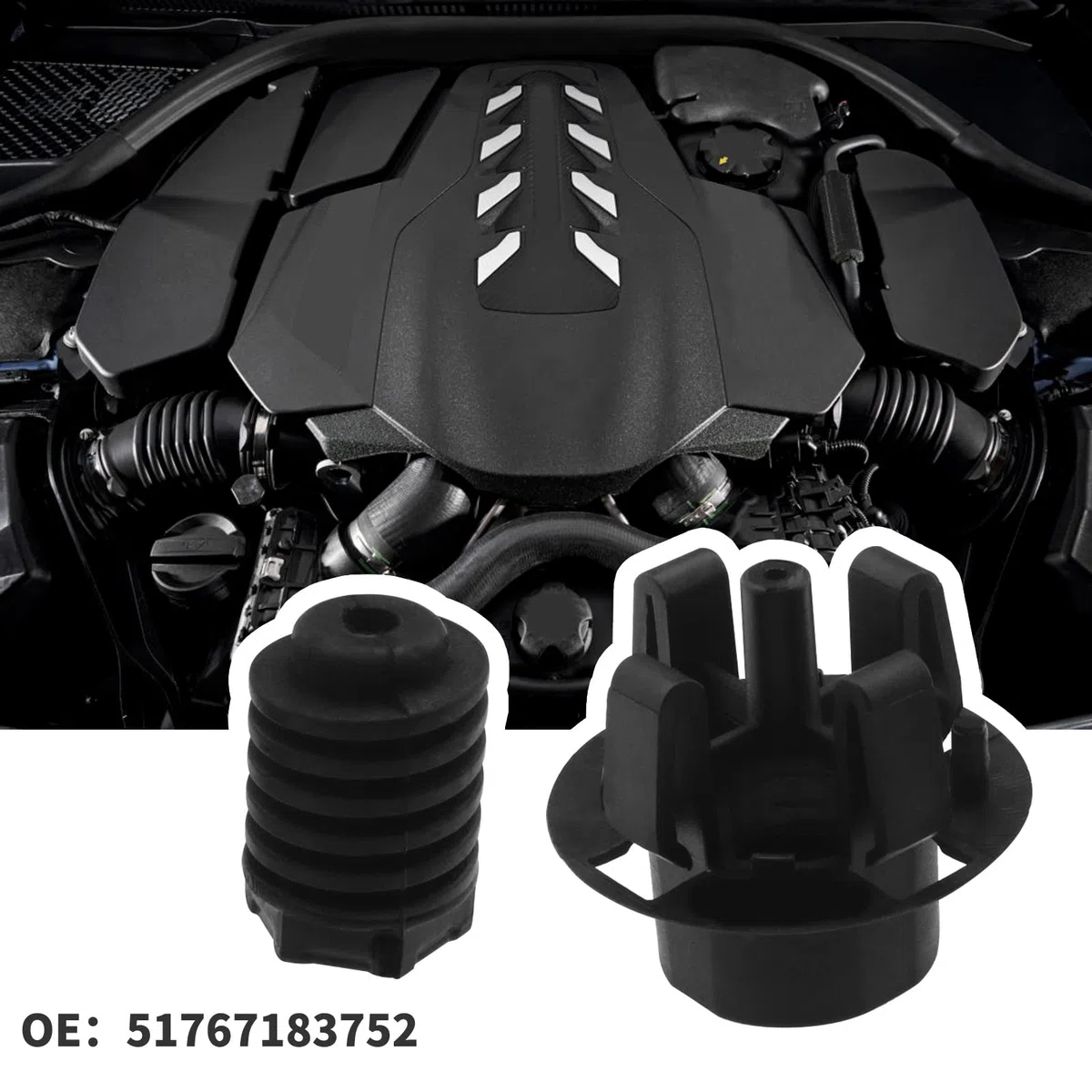 2 juegos de almohadillas de goma para el capó del motor 51767183752 compatible con BMW F12 F13 F07 F06 F30 F25 F01