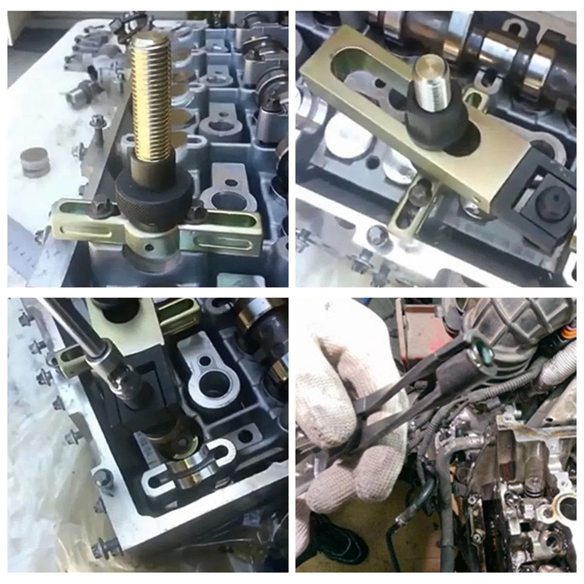 Compresor de Resortes de Válvula, Herramienta de Reparación Automotriz de Metal