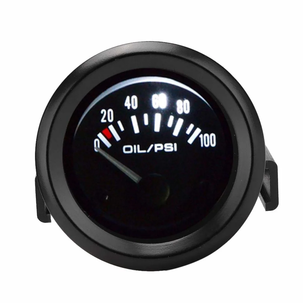 Medidor Presión Aceite, Manometro Presion, 52mm/2Pulgadas 12V Motores Generales, Indicador Probador Electromagnético Automóvil, Instrumento Modificación Automático para Medir la Presió