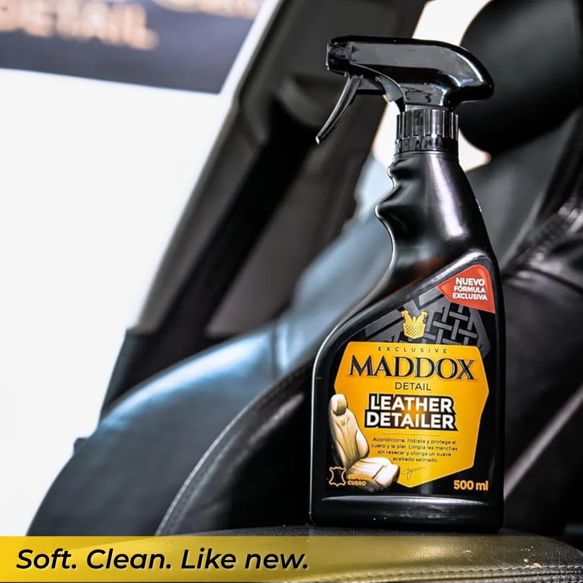 Maddox Detail - Limpiador Cuero Coche y Acondicionador | Limpieza Coche Tratamiento de Piel | Limpieza Coche Cuero y Eliminación de Suciedad y Manchas | Restaura Asientos | Leather Detailer 500ml