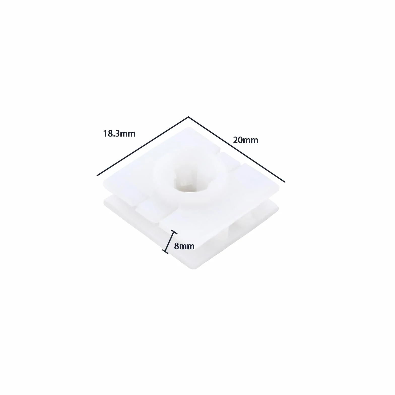 20 clips de sujeción para faldones laterales de plástico, cuadrados, compatibles con Smart Fortwo 451 y compatibles con Audi New A4L B9, color blanco