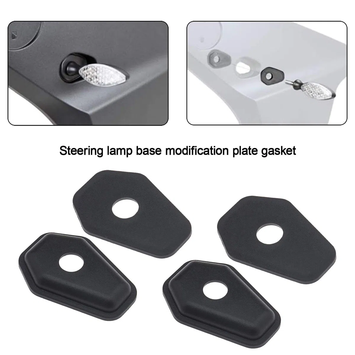Juego de 4 placas adaptadoras para intermitentes de motocicleta, color negro para parte delantera y trasera, compatible con SXR600 750 1000 SV650 1000 DL650