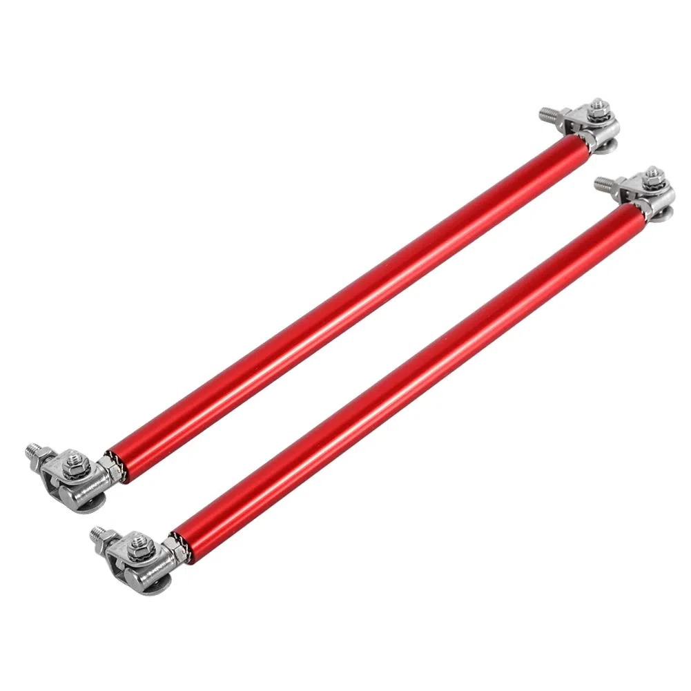 barra lip delantero-Duokon Barras de soporte 1 par 20 cm Barra de soporte de parachoques delantero de aluminio del coche Barra de soporte de modificación del coche(Negro)