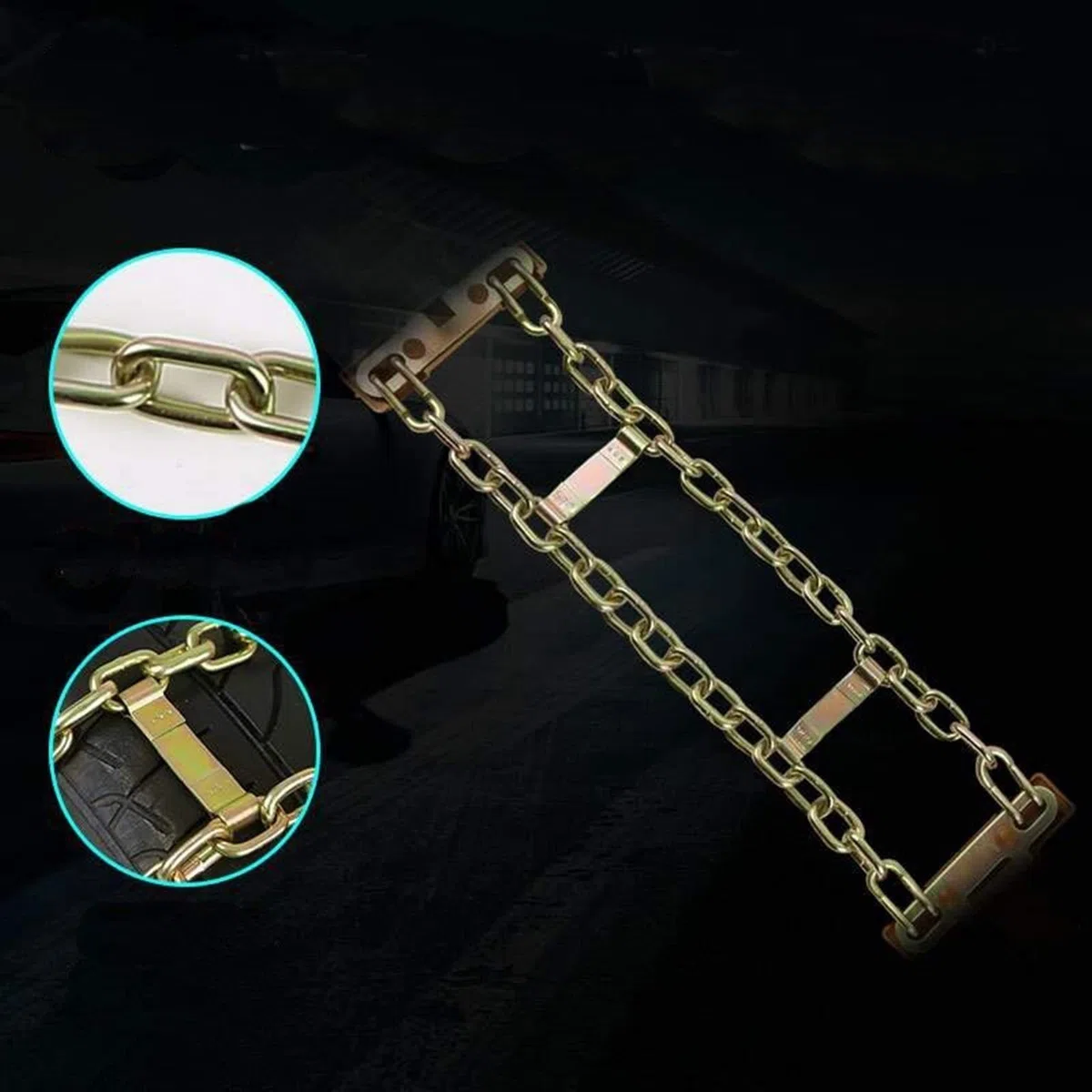 Cadena de Nieve para automóvil, llanta de Rueda, Cadenas Antideslizantes para Nieve para automóvil, camión, SUV, Emergencia, Invierno, 1X Universal (Color: S)