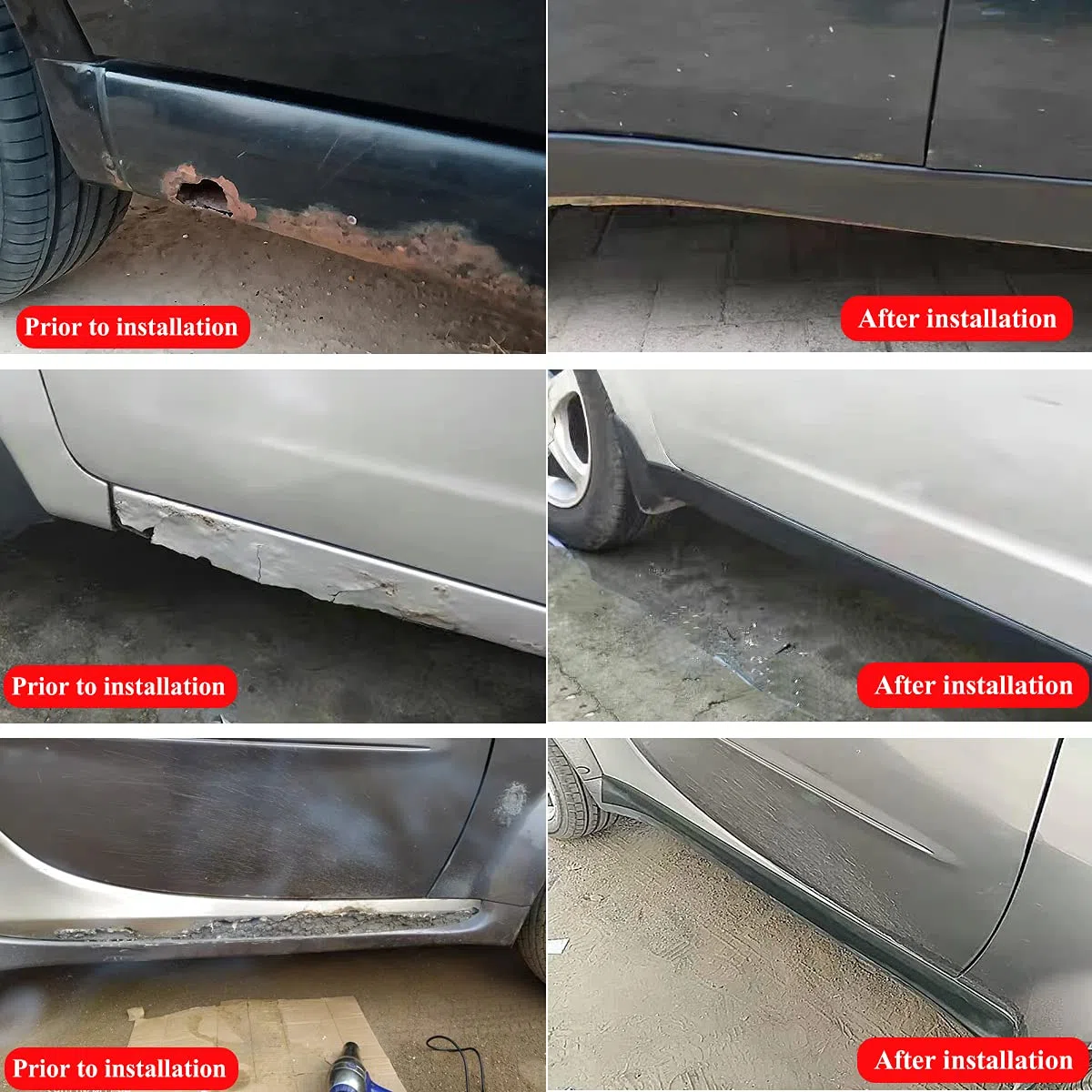 Faldones Laterales universales para Coches, Protector Lateral Universal antiarañazos, Protectores Laterales de Goma universales antiarañazos. Protector para sedanes, Camiones, SUV, Protector de
