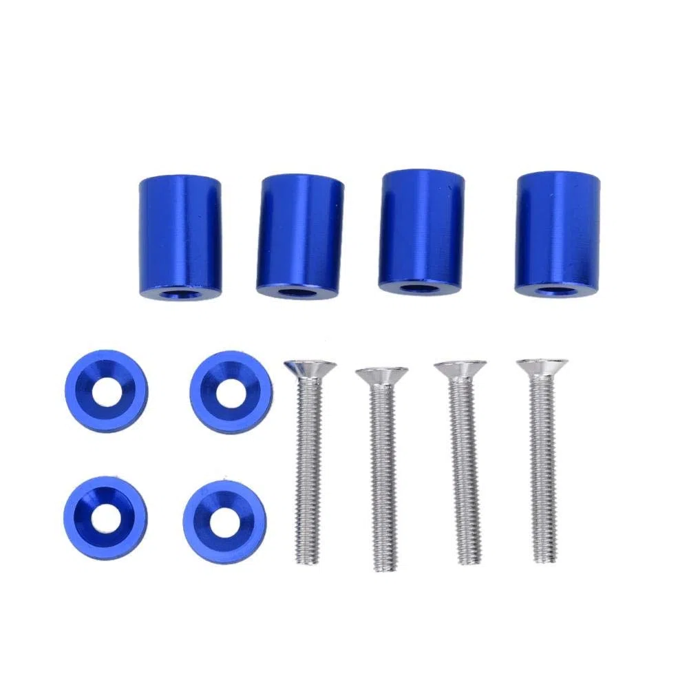 Reminnbor Separadores de Capota | Elevador Espaciador de ventilación del capó del Motor de aleación de Aluminio del Coche Apto para Motor de 6 mm(Azul)