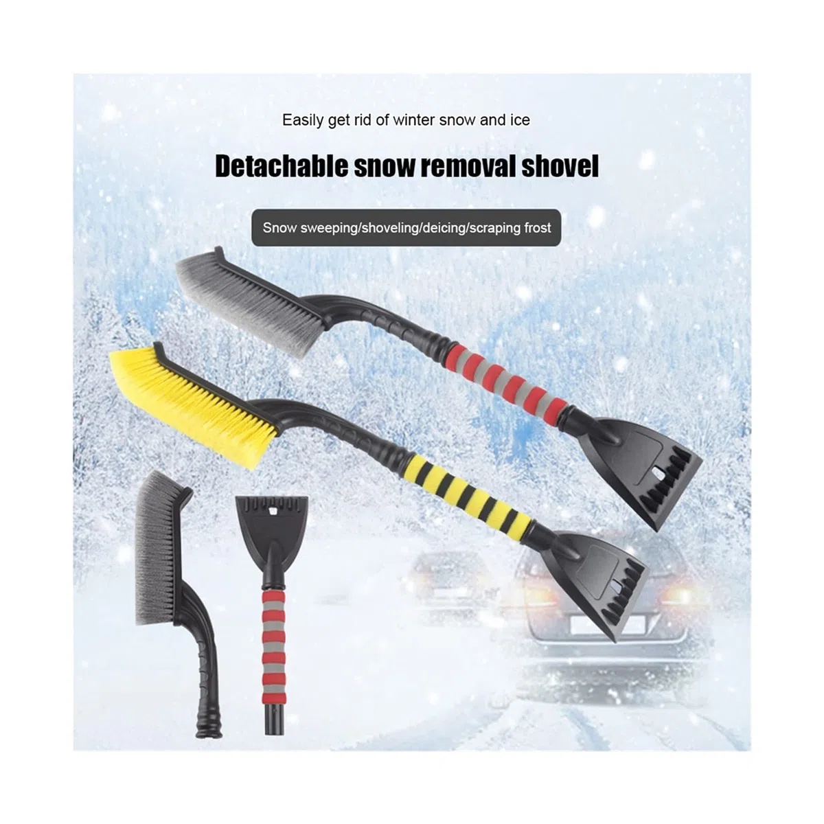 Bloques de Nieve Automóvil Coche Pincel de remoción de Nieve Hielo Cepillo Extensible Frost Scraper Mano Multifunción Cepillo de Limpieza (Color : 6)