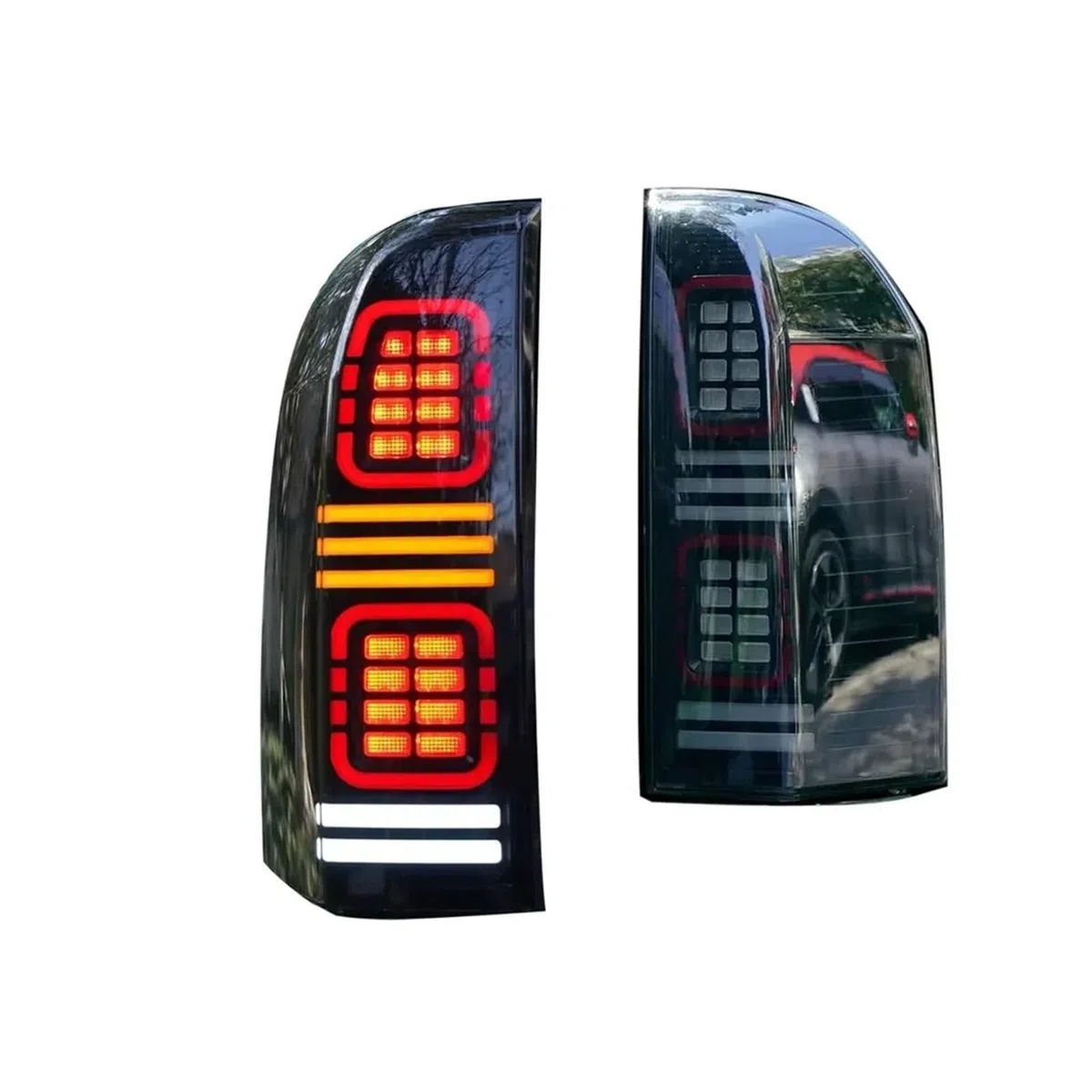 Conjunto Luz Trasera Para Nissan Patrol Y61 2006-2022 2 Uds Conjunto Luz Trasera Coche LED Freno Flujo Agua Parpadeo Lámparas Luces Traseras Faro Trasero LED