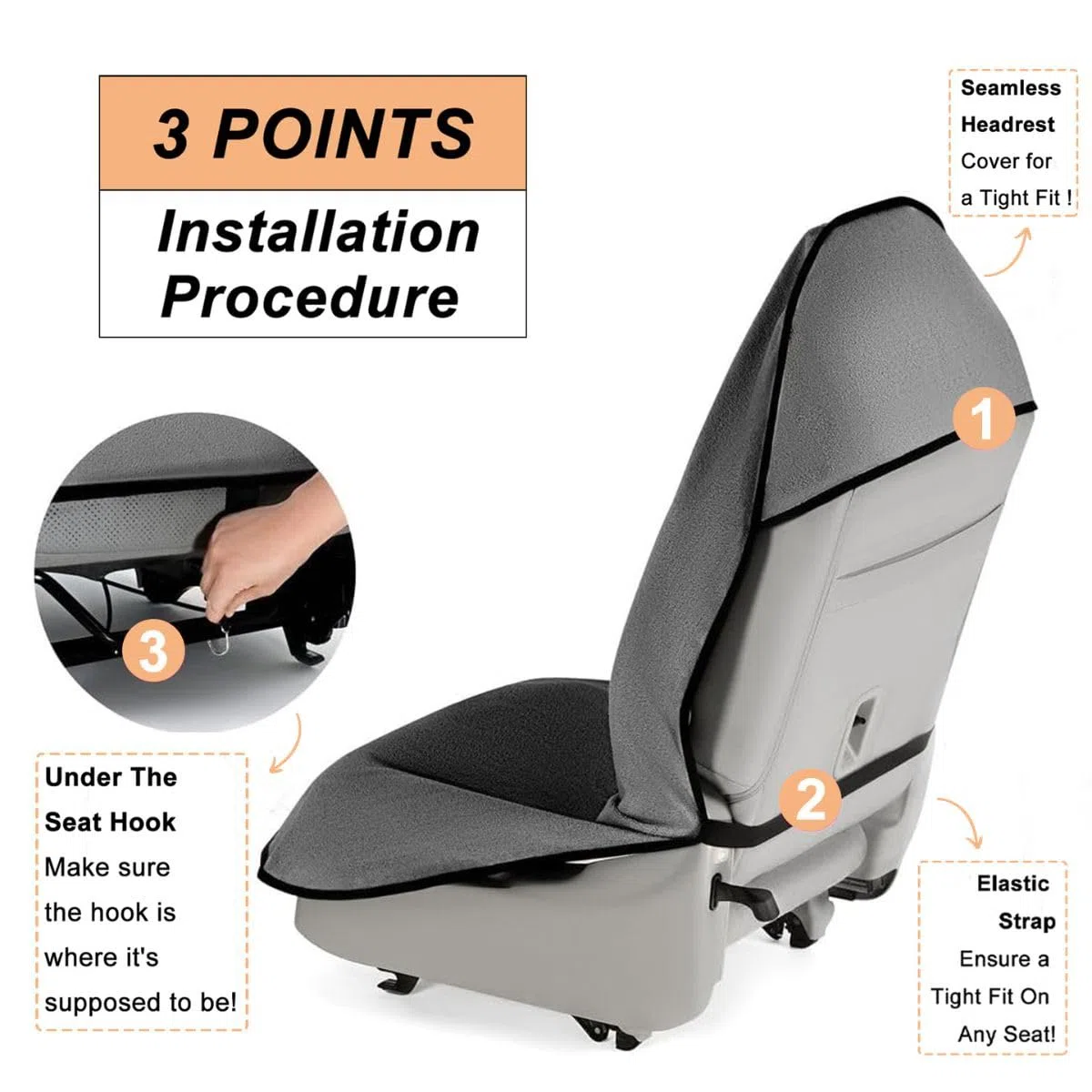 1 Funda Antideslizante para Asiento De Coche, Toalla Impermeable para El Sudor, Funda para Asiento Delantero, Adecuada para Fitness, Playa, Yoga, Toallas para Asiento De Coche (Gris)