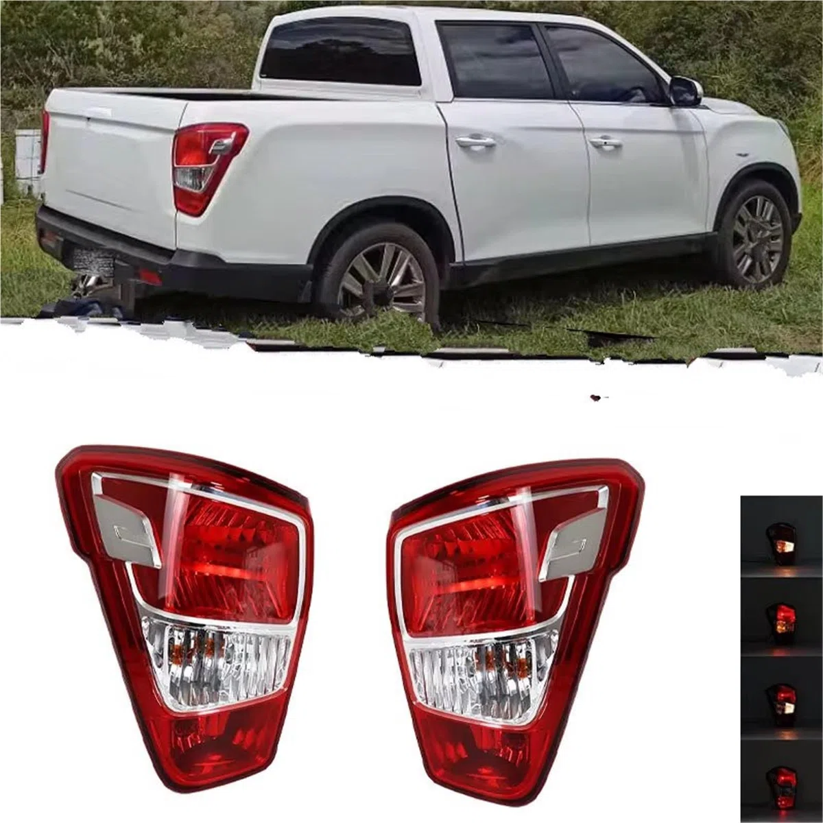 Coche Faro Trasero Compatible Con Ssangyong Para Musso 2018 2019 2020, Luz Trasera, Intermitente, De Freno, Antiniebla, Conjunto Luces Traseras, Accesorios