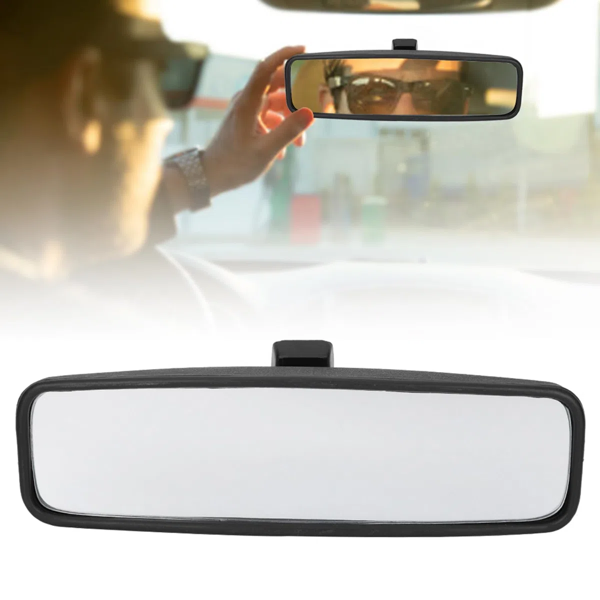 Espejos Vidrio Interiores derechos para Automóviles,Espejo Retrovisor Panorámico Repuesto para Coche, espejo retrovisor interior ABS carcasa 814842 se adapta a Peugeot 107/206/106