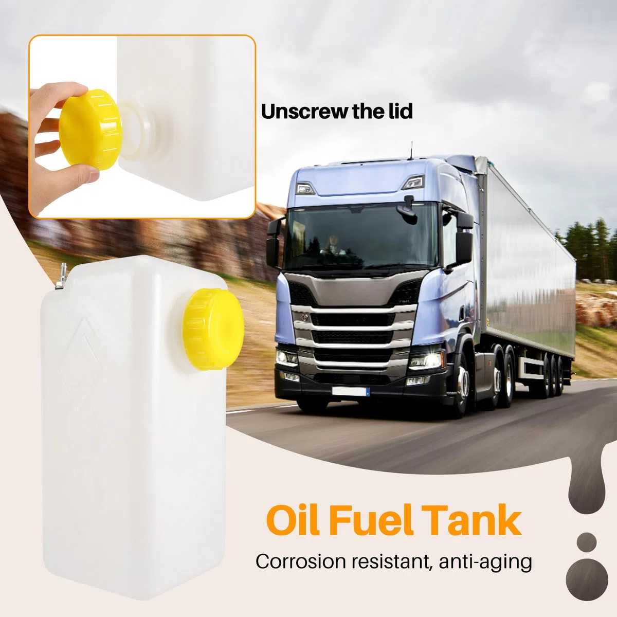 5.5L PláStico Calentador de Estacionamiento de Aire Tanque de Combustible Gasolina Almacenamiento de Aceite para Caravana Camiones Tanque Gasolina Aceite Combustible