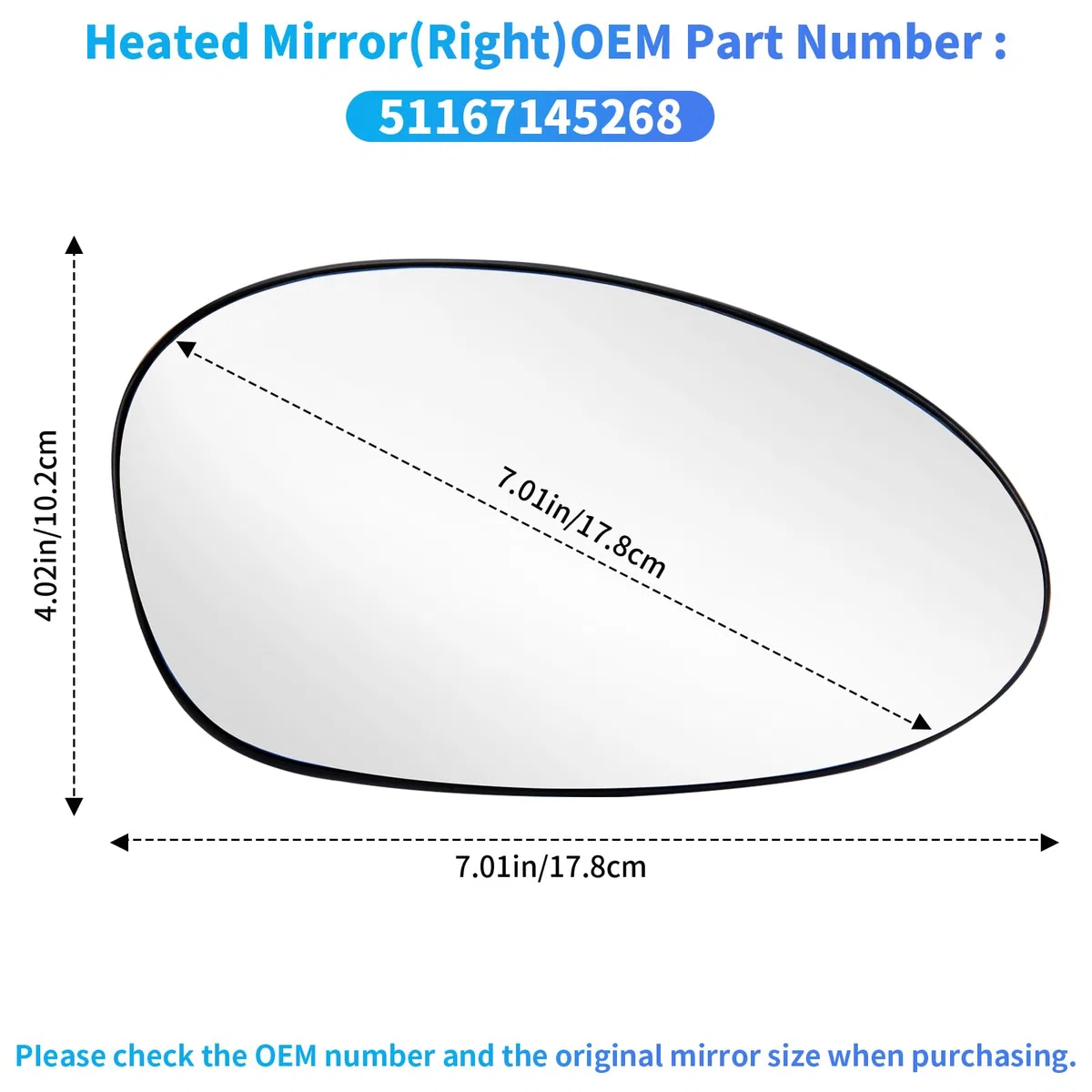 Mingke Cristal Espejo Retrovisor Derecho para BMW 1 Serie E81 E82 E87 E88 2004-2009 3 Serie E90 E91 E92 E93 2005-2010 Retrovisor Exterior Calefactable Ajustable